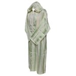 Men's Moroccan Green Cream Long Sleeve Hooded Cotton Blend Thobe Jubba Djellaba (8)