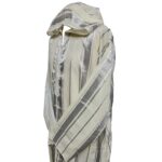Men's Moroccan Grey Cream Long Sleeve Hooded Cotton Blend Thobe Jubba Djellaba (1)