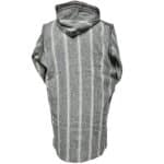 Men's Moroccan Hooded Wool Winter Baja Jerga Jacket Striped Greywhite (5)