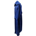 Men's Moroccan Rich Soft Cotton Blue Hooded Thobe Jubba Djellaba (1)