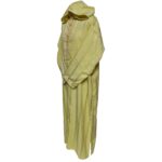 Men's Moroccan Yellow Cotton Long Sleeve Hooded Thobe Jubba Djellaba (7)