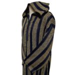 Men's Navy Gold Moroccan Long Sleeve Hooded Cotton Thobe Jubba Djellaba (2)