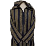 Men's Navy Gold Moroccan Long Sleeve Hooded Cotton Thobe Jubba Djellaba (3)