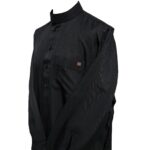 Men's Nusuki High Quality Thick Black Long Cuff Sleeve Thobe Jubba (1)