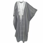 Men's Premium 3 Quarter Sleeve Arabian Bisht Grey Silver Cloak Arab Dress Thobe Islam Robe Eid (2)