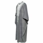 Men's Premium 3 Quarter Sleeve Arabian Bisht Grey Silver Cloak Arab Dress Thobe Islam Robe Eid (3)