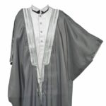 Men's Premium 3 Quarter Sleeve Arabian Bisht Grey Silver Cloak Arab Dress Thobe Islam Robe Eid (5)