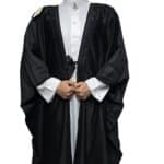 Men’s Royal Premium Arabian Bisht Long Sleeves Cloak Arab Dress Thobe Islam Robe Eid Blk (10)