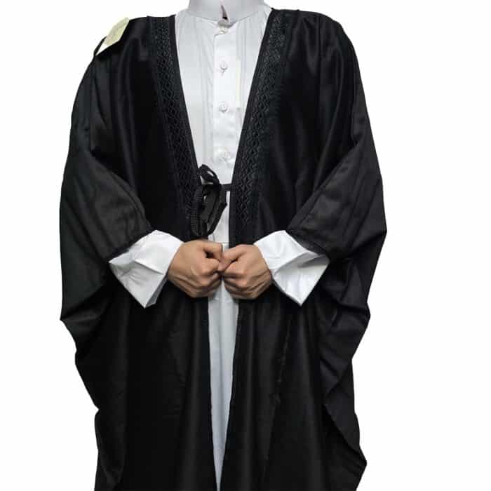 Men’s Royal Premium Arabian Bisht Long Sleeves Cloak Arab Dress Thobe Islam Robe Eid Blk (10)