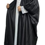 Men’s Royal Premium Arabian Bisht Long Sleeves Cloak Arab Dress Thobe Islam Robe Eid Blk (11)
