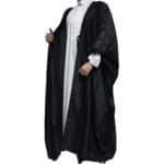 Men’s Royal Premium Arabian Bisht Long Sleeves Cloak Arab Dress Thobe Islam Robe Eid Blk (3)