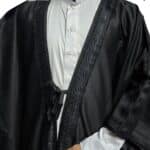 Men’s Royal Premium Arabian Bisht Long Sleeves Cloak Arab Dress Thobe Islam Robe Eid Blk (8)