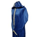 Moroccan Blue Striped Zip Front Long Sleeve Hooded Thobe Jubba Djellaba (7)