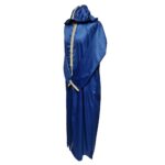 Moroccan Blue Striped Zip Front Long Sleeve Hooded Thobe Jubba Djellaba (8)