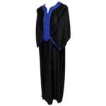 Moroccan Cotton Black 3 Quarter Sleeve Thobe Jubba Kandora Dishdasha (13)