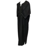 Moroccan Cotton Blend Black 3 Quarter Sleeve Thobe Jubba Kandora Dishdasha (13)