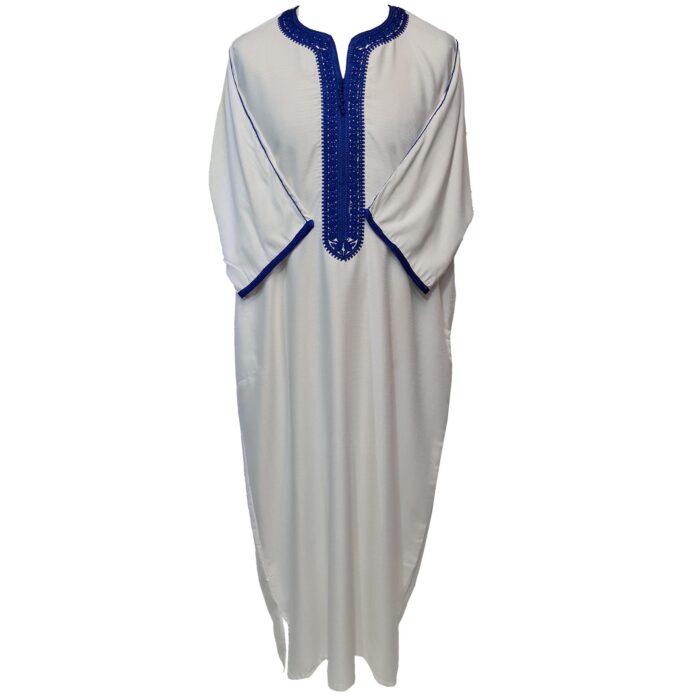 Moroccan Cotton Blend Cream 3 Quarter Sleeve Thobe Jubba Kandora Dishdasha (20)