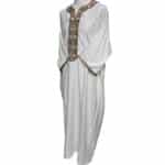 Moroccan Cotton Blend Cream 3 Quarter Sleeve Thobe Jubba Kandora Dishdasha M3qsatash 5555 (4)