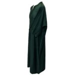 Moroccan Cotton Blend Dark Green 3 Quarter Sleeve Thobe Jubba Kandora Dishdasha (45)
