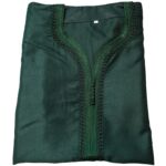 Moroccan Cotton Blend Dark Green 3 Quarter Sleeve Thobe Jubba Kandora Dishdasha (46)