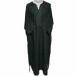 Moroccan Cotton Blend Dark Green 3 Quarter Sleeves Thobe Jubba Kandorah Dishdasha (2)