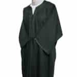 Moroccan Cotton Blend Dark Green 3 Quarter Sleeves Thobe Jubba Kandorah Dishdasha (4)