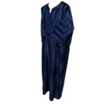 Moroccan Cotton Blend Navy 3 Quarter Sleeve Thobe Jubba Kandora Dishdasha (13)
