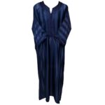 Moroccan Cotton Blend Navy 3 Quarter Sleeve Thobe Jubba Kandora Dishdasha (14)