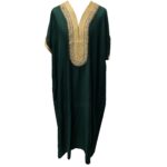 Moroccan Cotton Dark Green Short Sleeve Thobe Jubba Kandora Dishdasha (69)