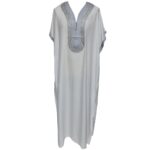 Moroccan Cotton White Short Sleeve Thobe Jubba Kandora Dishdasha (50)
