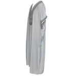 Moroccan Cotton White Short Sleeve Thobe Jubba Kandora Dishdasha (52)