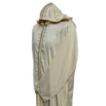 Moroccan Cream Striped Zip Front Long Sleeve Hooded Thobe Jubba Djellaba (15)