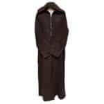 Moroccan Dark Brown Winter Wool Blend Hooded Long Sleeves Thobe Djellaba (2)