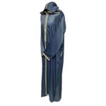 Moroccan Grey Striped Zip Front Long Sleeve Hooded Thobe Jubba Djellaba (4)