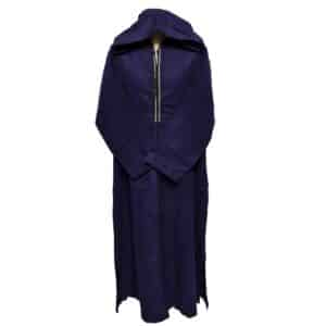 Moroccan Mauve Navy Blue Wool Blend Long Sleeves Hooded Thobe Djellaba (1)