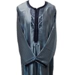 Moroccan Men Grey Long Sleeve Thobe Jubba Kandora Dishdasha (50)