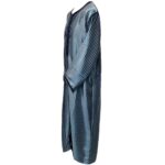 Moroccan Men Grey Long Sleeve Thobe Jubba Kandora Dishdasha (51)