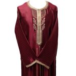 Moroccan Men Maroon Long Sleeve Thobe Jubba Kandora Dishdasha (27)