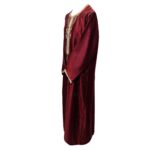 Moroccan Men Maroon Long Sleeve Thobe Jubba Kandora Dishdasha (28)