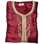 Moroccan Men Maroon Long Sleeve Thobe Jubba Kandora Dishdasha (29)
