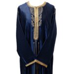 Moroccan Men Navy Long Sleeve Thobe Jubba Kandora Dishdasha (19)