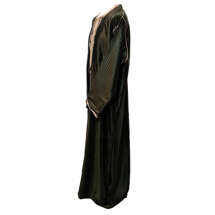 Moroccan Men Olive Green Long Sleeve Thobe Jubba Kandora Dishdasha (24)
