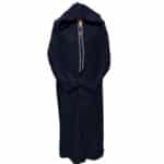 Moroccan Navy Blue Wool Blend Long Sleeves Hooded Thobe Djellaba (1)
