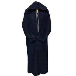 Moroccan Navy Blue Wool Blend Long Sleeves Hooded Thobe Djellaba (1)