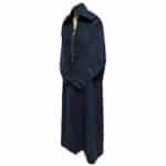 Moroccan Navy Blue Wool Blend Long Sleeves Hooded Thobe Djellaba (2)