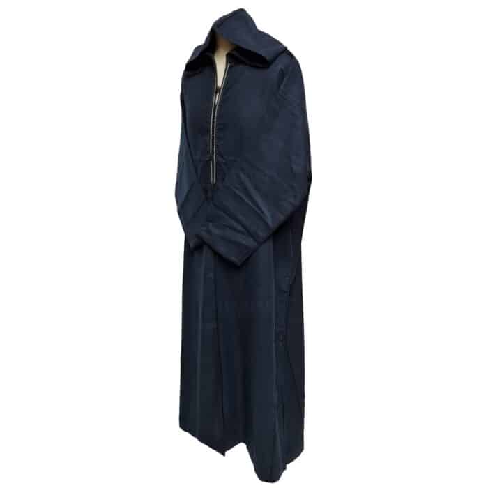 Moroccan Navy Blue Wool Blend Long Sleeves Hooded Thobe Djellaba (2)