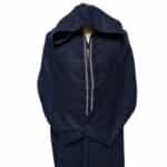 Moroccan Navy Blue Wool Blend Long Sleeves Hooded Thobe Djellaba (2)
