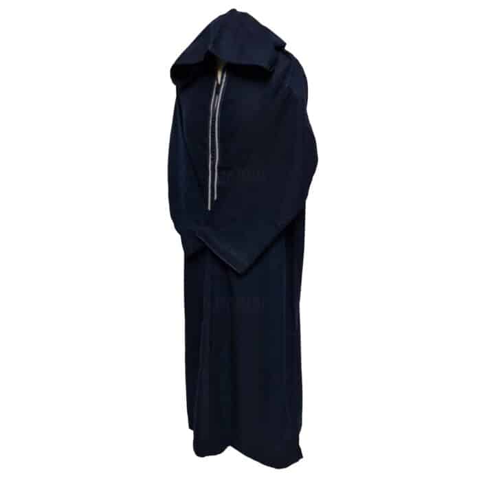 Moroccan Navy Blue Wool Blend Long Sleeves Hooded Thobe Djellaba (4)