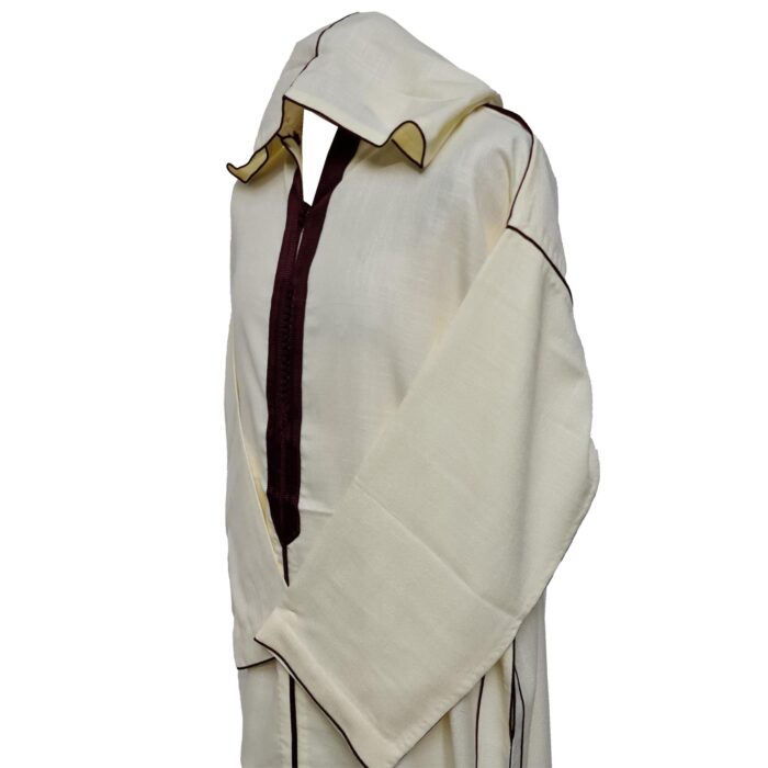 Moroccan Rich Cotton Cotton Hooded Long Sleeve Thobe Jubba Djellaba (1)