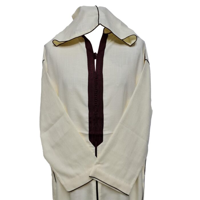 Moroccan Rich Cotton Cotton Hooded Long Sleeve Thobe Jubba Djellaba (3)